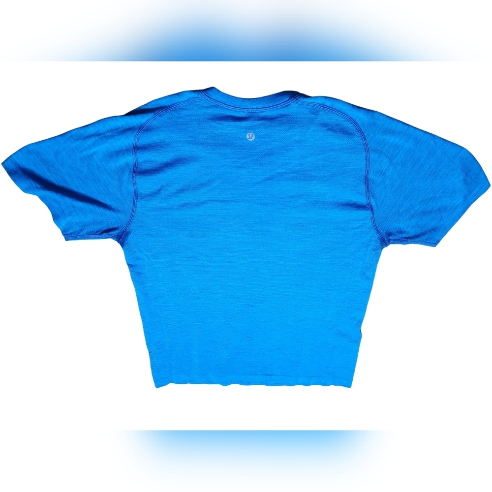 SET OF 2, Medium Lululemon Short Sleeve Tees, Blue and Black Heather - Picture 7 of 8